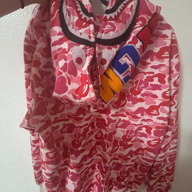 베이프 ABC 카모 후드 WGM 풀 집업 핑크 M