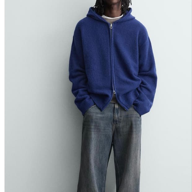 ZARA 후드 니트 집업 