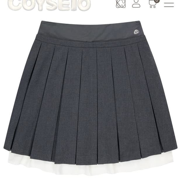 코이세이오 더블 플리츠 스커트 그레이