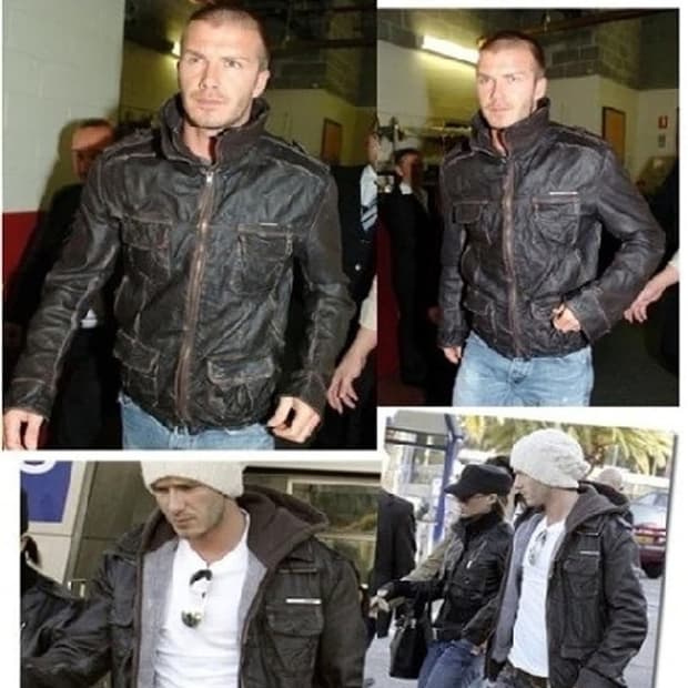 베컴 슈퍼드라이 하이넥 레더자켓 