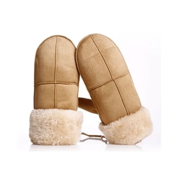 두꺼운 털안감 스웨이드 벨벳 벙어리 장갑 베이지 (새상품)