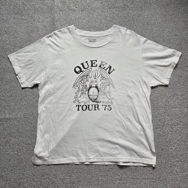 Queen Tour'75 프린팅 밴드티 반팔 티셔츠 L(100)