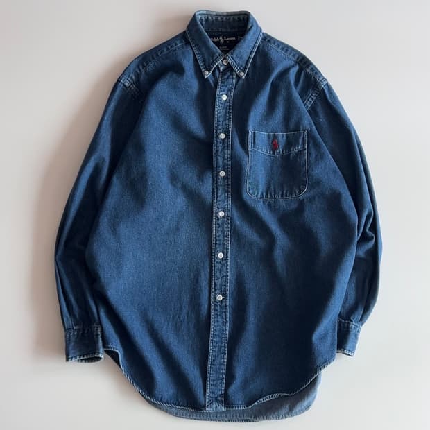 폴로 랄프로렌 90s 데님 블레이크 셔츠 M