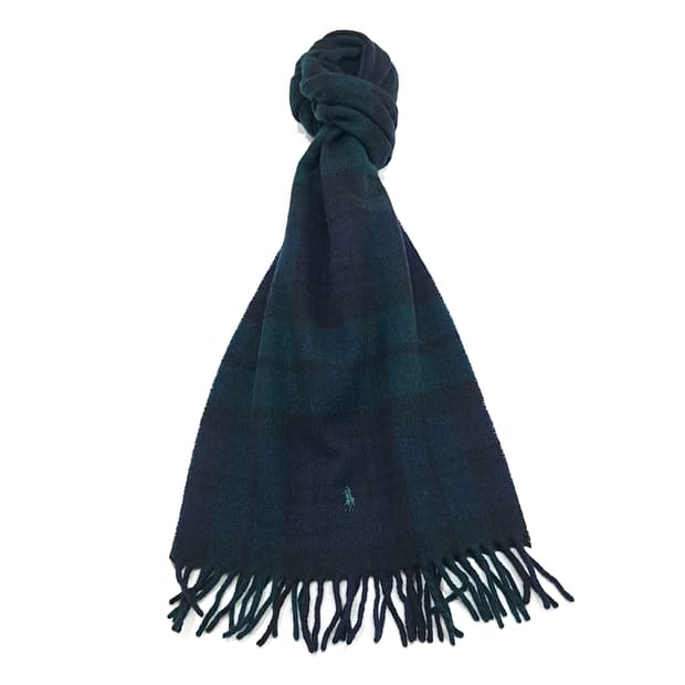 MX324 폴로 랄프로렌 클래식 블랙워치 타탄체크 램스울 목도리 머플러