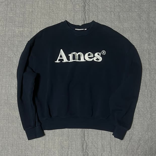 아메스 월드와이드 맨투맨 네이비 S 아메스 스웨터 긴팔 크롭