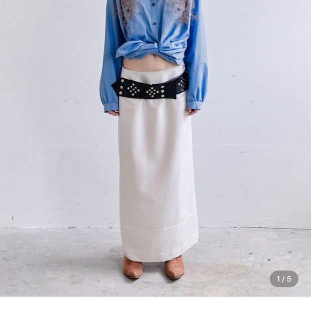 데어드 dared GLITTER STRIPE MAXI SKIRT