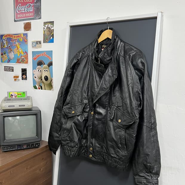 90s' AIperna Vintage 빈티지 램스킨 양가죽 레더 자켓