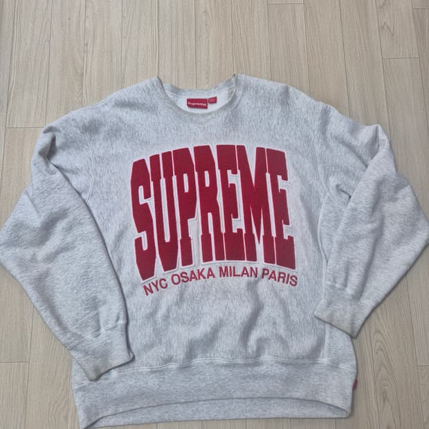 [L] 슈프림 21FW 시티스 아크 크루넥 애쉬 그레이 맨투맨