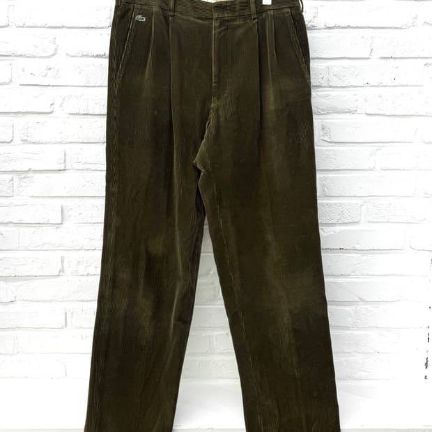 라코스테 카키 코듀로이 팬츠