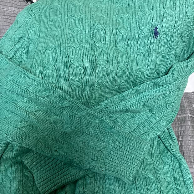 폴로랄프로렌 그린 케이블 니트