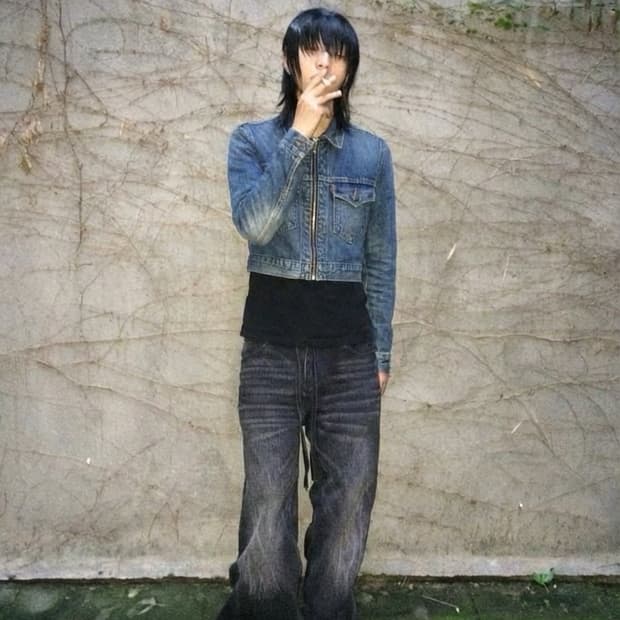 리바이스 커스텀 크롭 데님자켓 집업