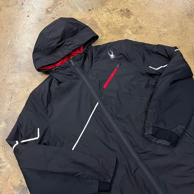 [정품/XL] 스파이더 블랙 후드 오리솜털 롱패딩 b19