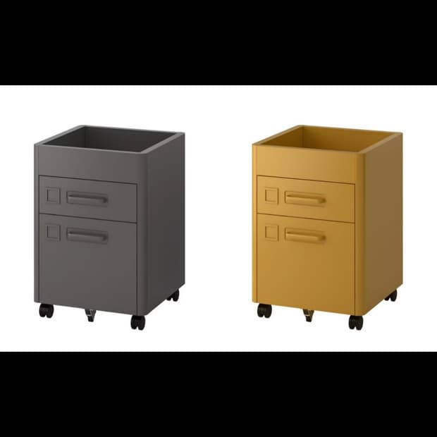 이케아 IKEA 이도센 고급 이동식 철제서랍장(다크그레이 or 옐로우)