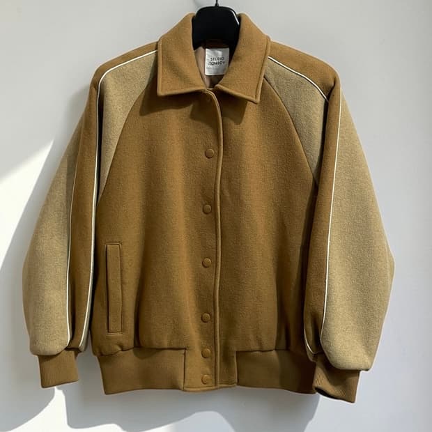 스튜디오 톰보이 배색 울 블루종 자켓