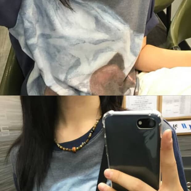 빈티지 비즈 원석 목걸이 / wood gemstone p necklace