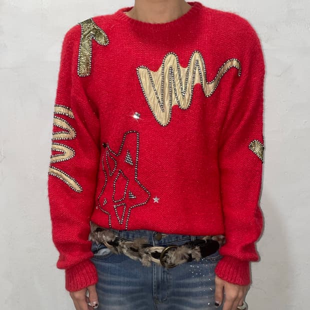 Red Beads Sweater