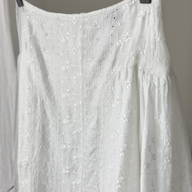 꼼데가르송 트리콧 broderie midi skirt
