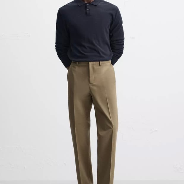 자라 카키 벨트 루프 스트레이트핏 팬츠