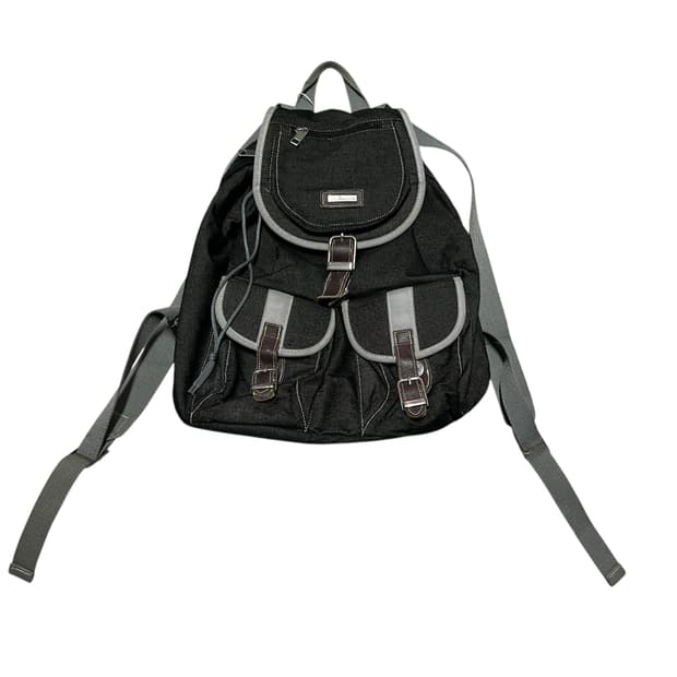 빈티지 모리걸 y2k 흑청 투포켓 복조리 백팩
