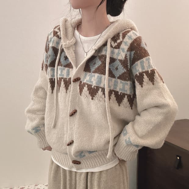 모리걸 모리룩 빈티지 세트 노르딕 니트 + 캉캉 스커트 + 머플러