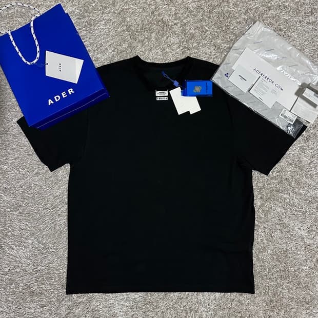 [정품] ADER ERROR 블랙 티셔츠 L 풀구성