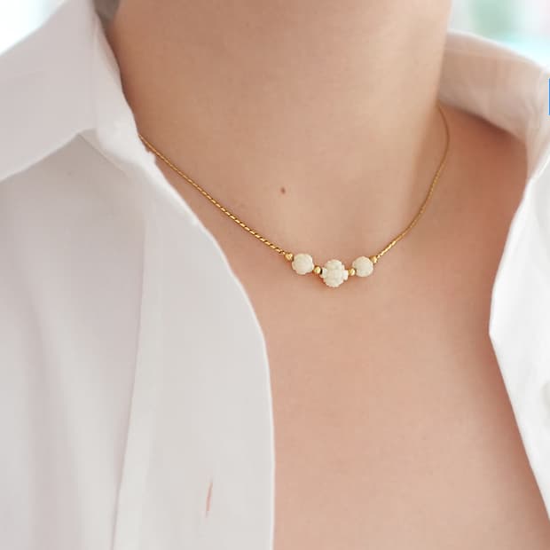 1980s monet 초커 꽃 빈티지 목걸이 빈티지주얼리