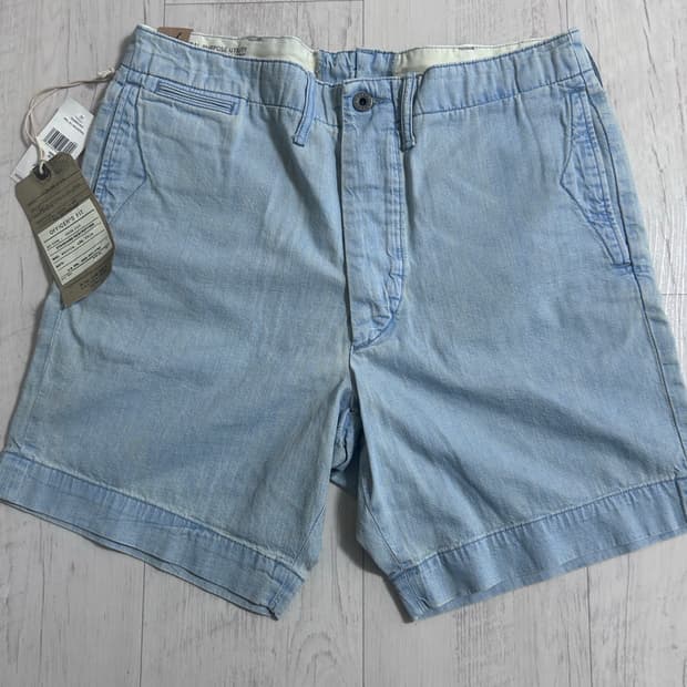 RRL 가먼트다잉 오피서 샴브레이 치노쇼츠 31 새상품