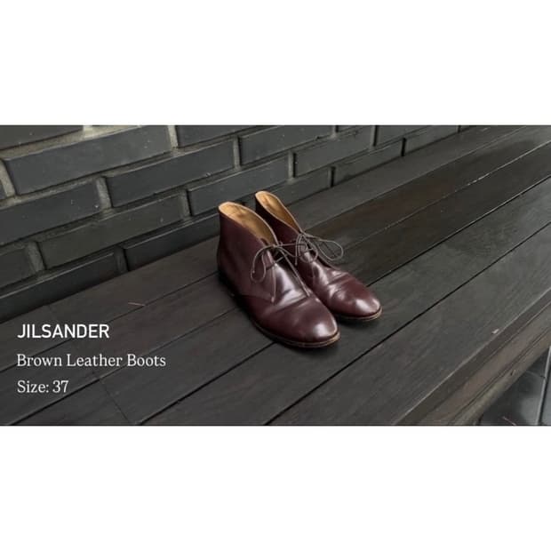 (w) JIL SANDER Brown Leather Boots