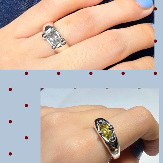 구슬 초알 반지