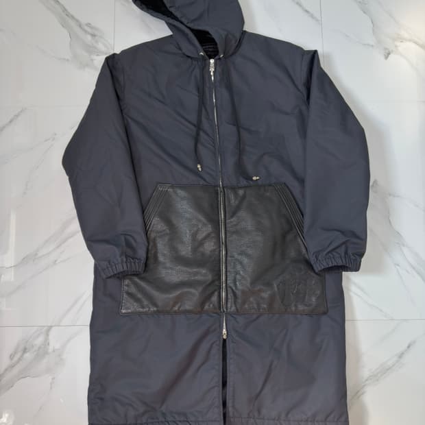 새상품 크롬하츠 트리플 크로스 레더패치 롱 후드 퍼자켓 M