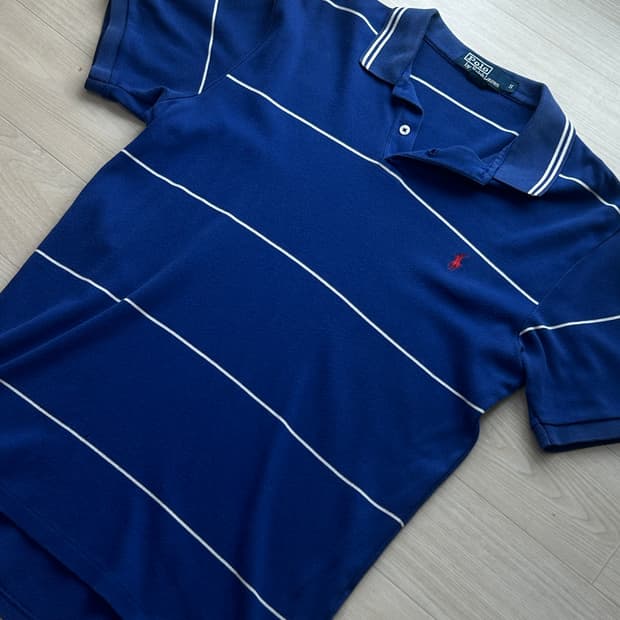 폴로 카라 반팔 블루 스트라이프 S (무료배송)