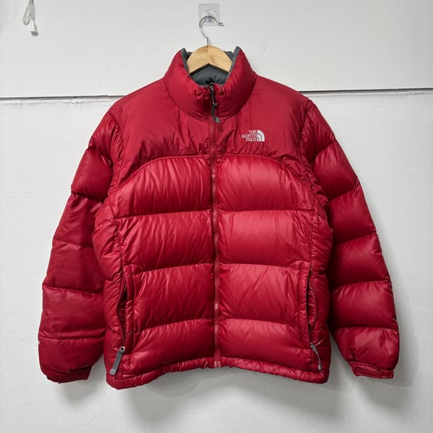 노스페이스 레드 눕시 패딩