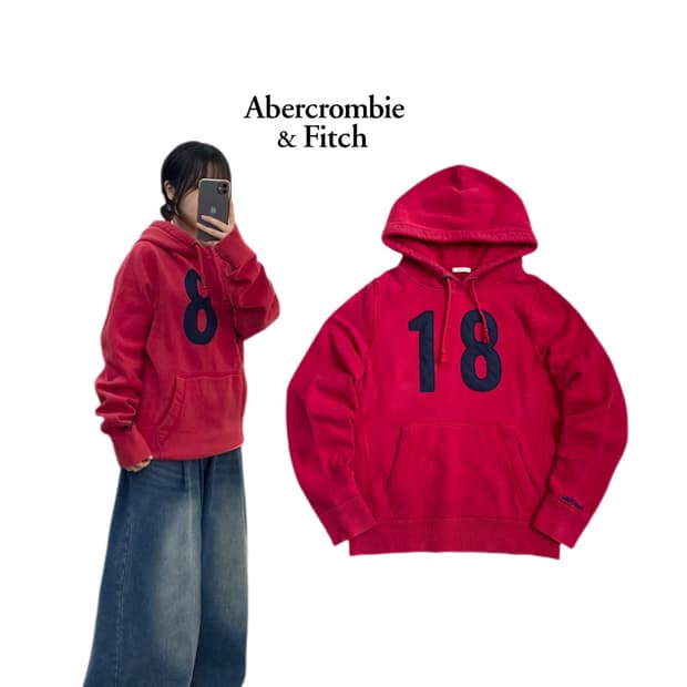 아베크롬비 18 십팔 스웻 후드티 레드