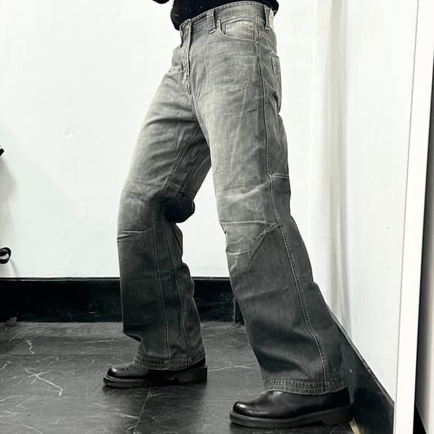 리바이스 워시드 와이드 데님 팬츠