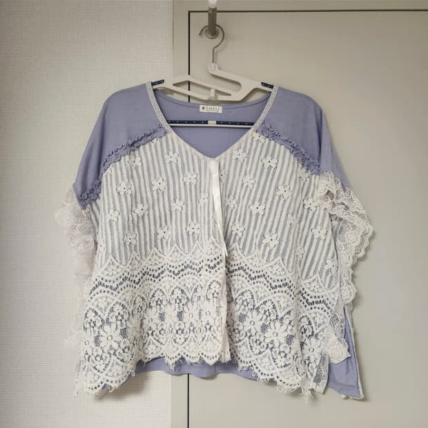 엑시즈팜 빈티지 모리걸 레이어드 레이스 티셔츠 소라