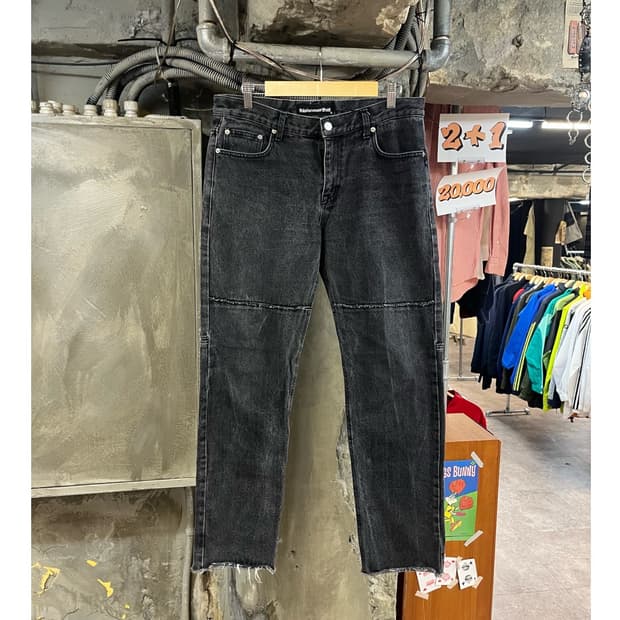 디스이즈네버뎃 블랙 데님 팬츠 L #csz3341
