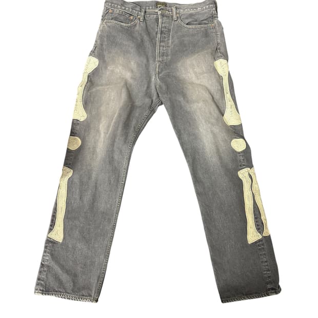 36size kapital 캐피탈 본 13oz 블랙데님