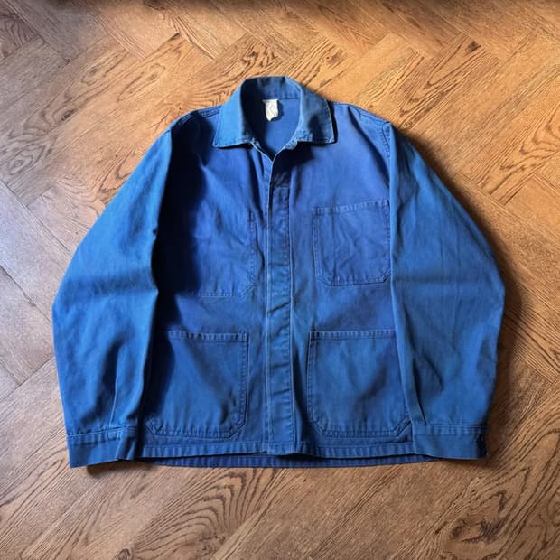 [L]90's 빈티지 잉크블루 프렌치 워크자켓