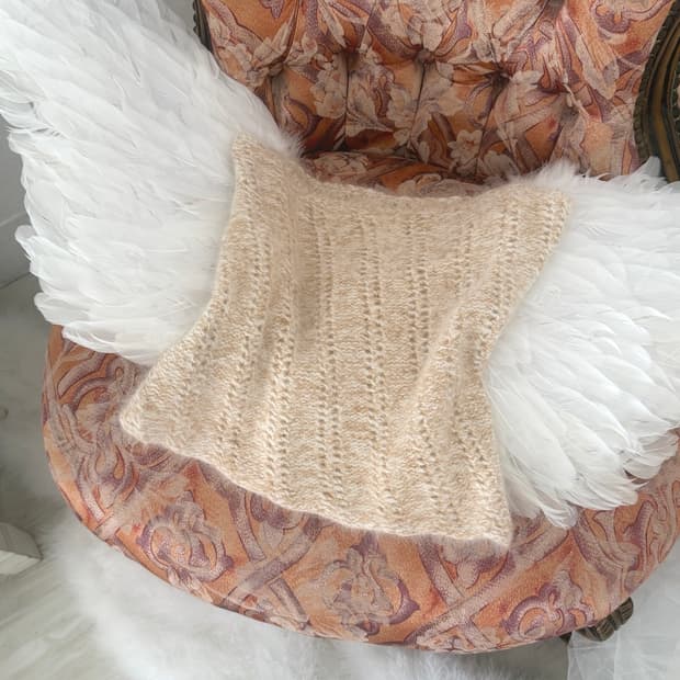 light orange&beige angora tube top 