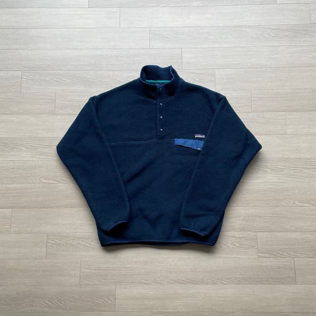 90s 파타고니아 신칠라 스노우리스 네이비 블루 눈없산 빈티지