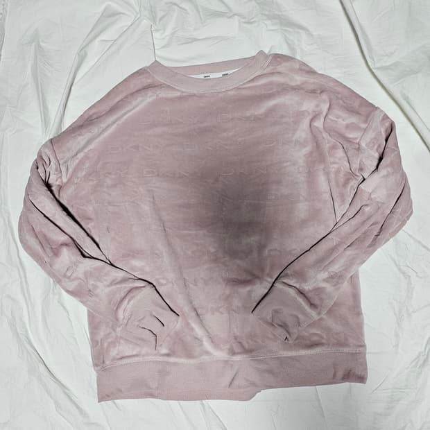 DKNY 벨벳 맨투맨 핑크 L