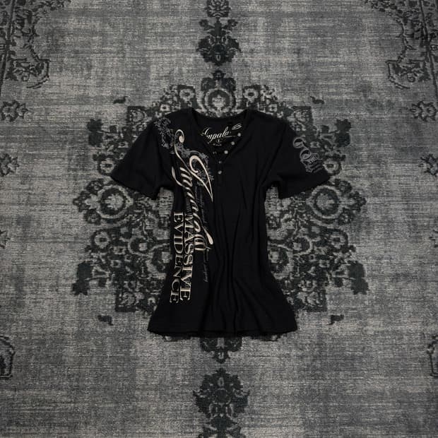 Impala 00s vkei lettering ribbed top
