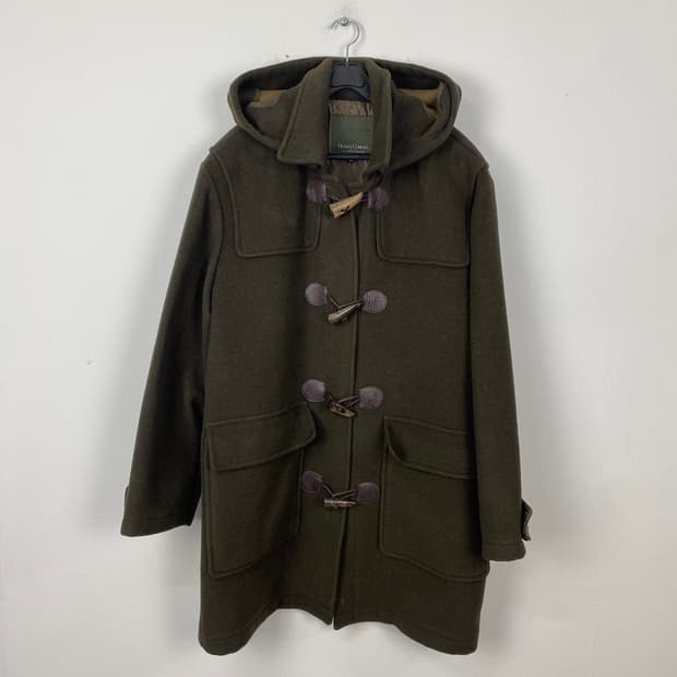 헨리코튼 카키브라운 울 혼방 더플 코트 95