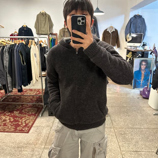 클럽모나코 니트 후드집업