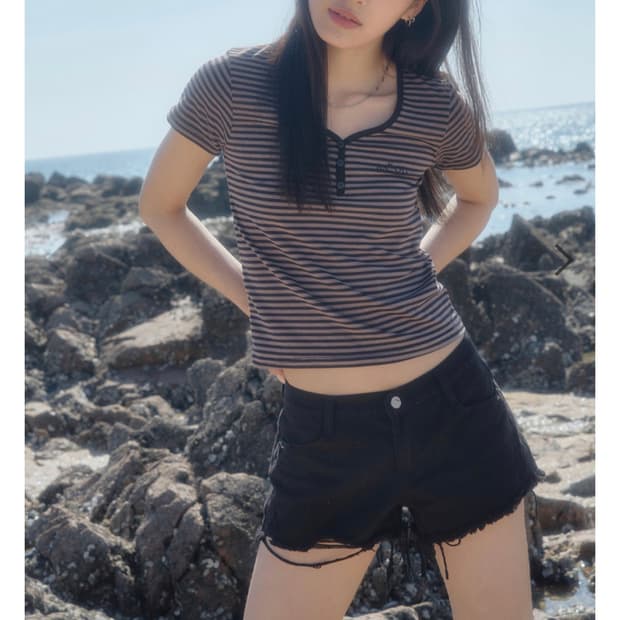 애즈온 반바지 SOLID BLACK SHORT PANTS 