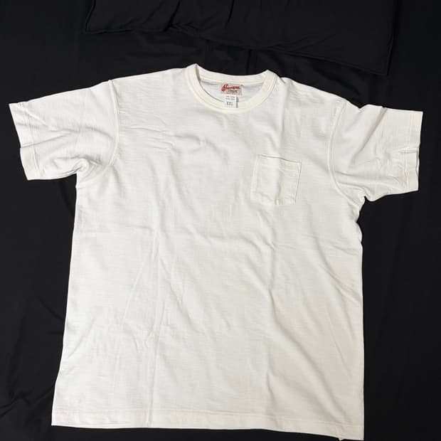 새상품) 브론슨 USA Cotton 루프휠 튜블라 포켓 티셔츠 화이트 X