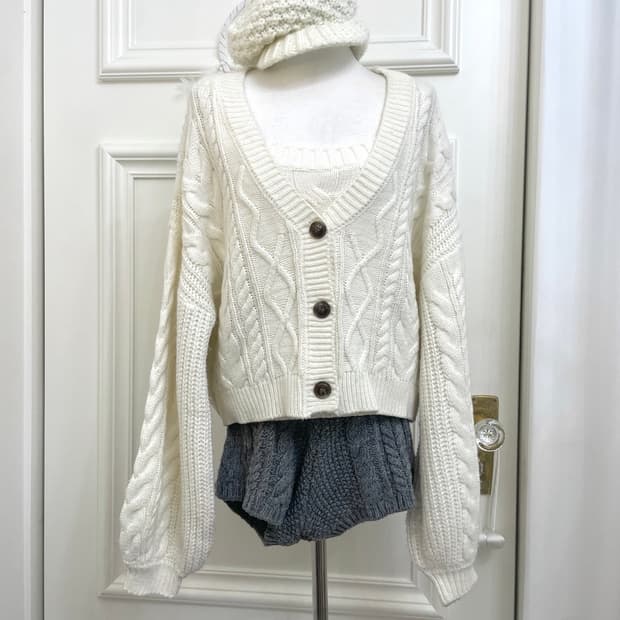 ivory twist basic cardaign&twist sleevel