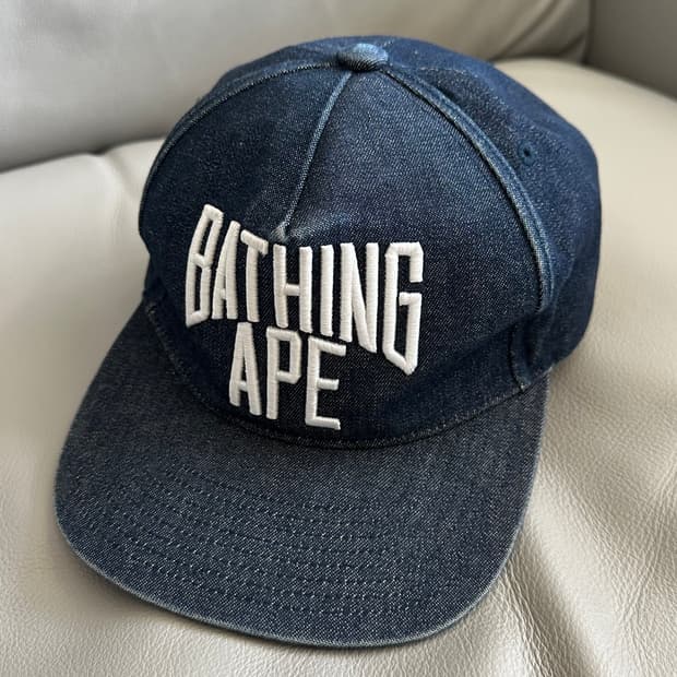 베이프 데님 스냅백 모자 캡