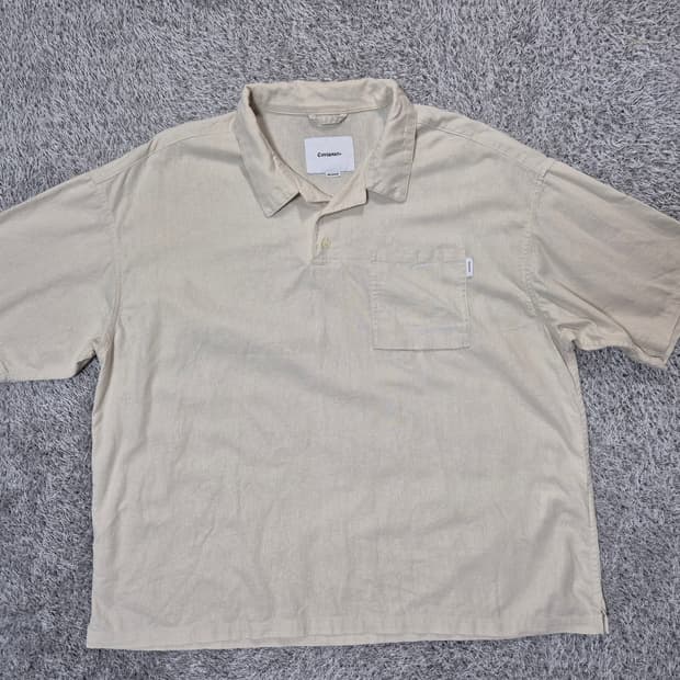 커버낫 남성 린넨 반팔 카라 셔츠 M