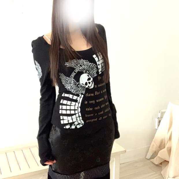 d.i.a skull print long-sleeve